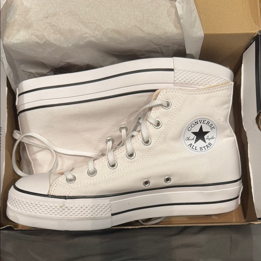 Converse Cream High-Top Sneakers - Picture 5 of 6